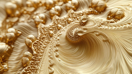 A captivating abstract image showcasing a rich golden surface with swirling patterns. This detailed artwork creates a sense of elegance and fluidity, making it perfect for upscale design projects.の素材