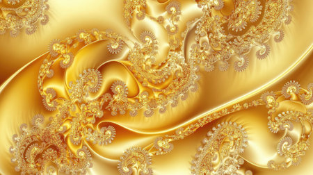 Discover this elegant 3D background featuring intricate golden spirals. Perfect for digital art, design projects, and luxurious themes.の素材