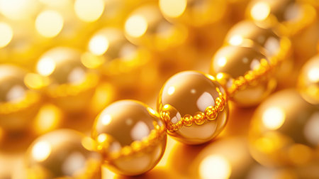 Discover a stunning array of glossy golden spheres arranged artistically to create a vibrant and warm visual experience perfect for elegant designs.の素材