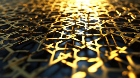 Discover a stunning 3D visualization of intricate golden filigree patterns, showcasing vibrant textures and elegant designs that captivate the eye.の素材