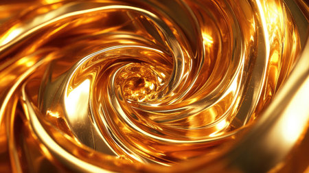 Experience the beauty of smooth golden swirls and intertwining lines in this elegant abstract image, perfect for adding a touch of luxury to any design project.の素材