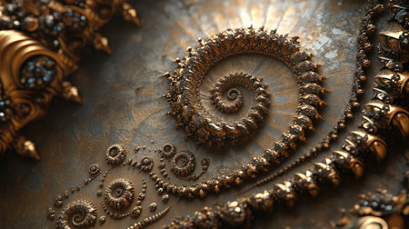 Discover a stunning 3D gold spiral design featuring intricate details and captivating highlights. Perfect for artistic and elegant visuals in diverse projects.の素材