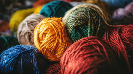 A vibrant collection of colorful yarn balls perfect for various crafting and knitting projects. Ideal for creative inspiration and artistic endeavors.の素材