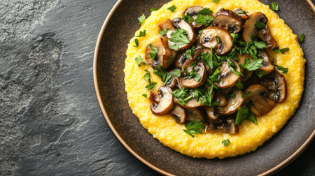 This visually appealing dish features smooth golden polenta topped with sautの素材