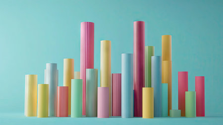 A D interactive business graph with bars and lines, reflecting business growth strategies.の素材