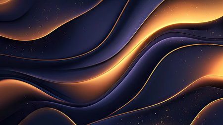 Dynamic vector luxury background with smooth wavy lines and a shimmering effect, creating an opulent and refined visual experience.の素材