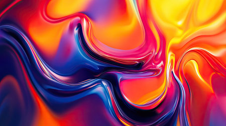 Dynamic abstract background with vibrant, swirling colors and fluid motion, ideal for creating eye-catching design templates.の素材