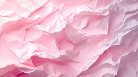 Textured 3D background with overlapping layers of pink crumpled paper, creating a soft yet edgy visual ideal for fashion and design.の素材