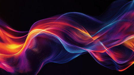 Modern dynamic wave design with smooth transitions and vibrant color schemes, perfect for adding a contemporary flair to digital and print media.の素材