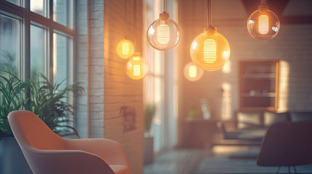 Floating, translucent chat bubbles in a stylish room setting, enhancing the concept of digital conversation and modern technology.の素材