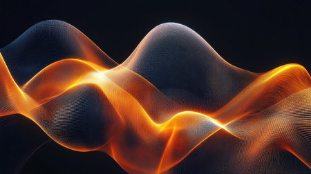 Elegant abstract resonance waves with smooth, flowing curves and gradients, perfect for sophisticated tech and design applications.の素材