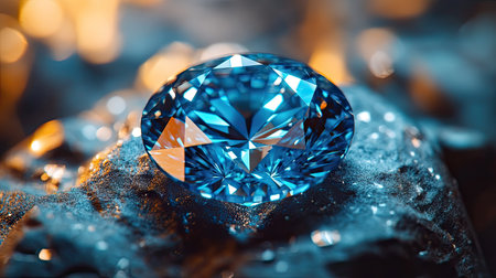 Macro shot of a blue diamond, with a slight focus on the unique color and cutの素材