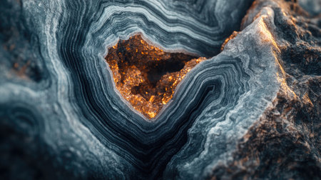 Explore the intricate layers and shimmering beauty of a geode in this detailed close-up image. Perfect for nature lovers and geology enthusiasts.の素材