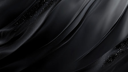 A captivating close-up of elegant black fabric showcasing a shimmering texture. Ideal for projects related to luxury, fashion, and modern design.の素材