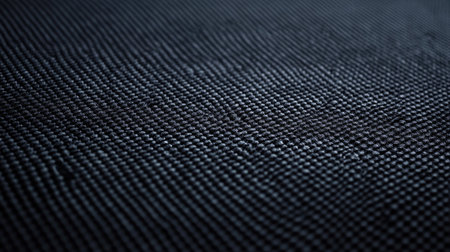 Close-up view of a textured black surface, ideal for various design projects. The intricate pattern and smooth appearance create a modern and elegant backdrop.の素材