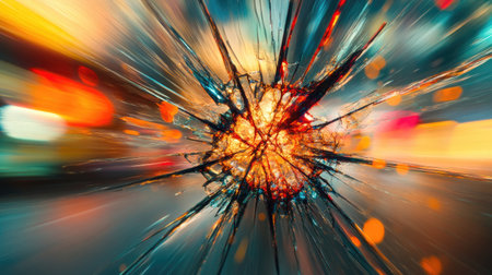 A vibrant explosion of color and light creates an energetic visual. This abstract image captures the essence of motion and dynamic beauty, perfect for creative projects.の素材