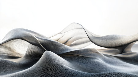 Explore the dynamic abstract representation of waves in motion, showcasing fluid forms and intricate textures that evoke a sense of tranquility and artistic expression.の素材