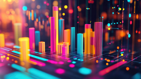 This vibrant 3D abstract environment features colorful designs and dynamic shapes, creating an energetic digital space perfect for innovative concepts and visual storytelling.の素材