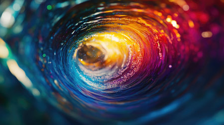 A mesmerizing swirling vortex of vibrant colors that captivates with its dynamic motion and fluid patterns. Perfect for creative projects and backgrounds.の素材