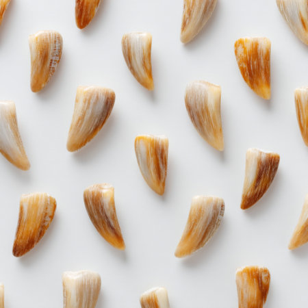 This image showcases an artistic arrangement of natural shells with smooth textures and warm colors, perfect for marine-themed decor or design inspiration.の素材