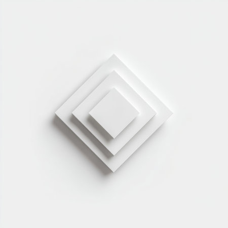 This image features a clean and minimalist arrangement of white geometric shapes on a plain background, perfect for modern design projects and visual inspiration.の素材