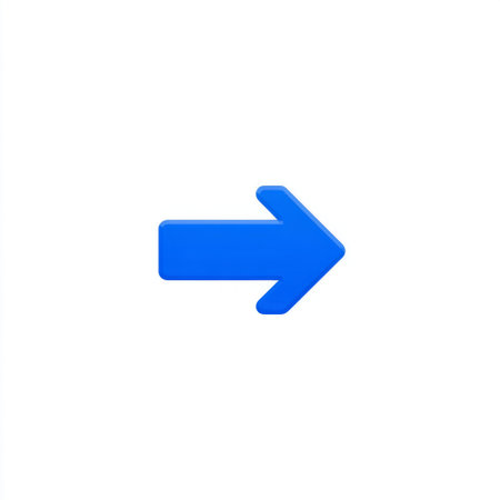 A visually striking blue right arrow icon set against a clean background, perfect for indicating direction in various design projects and user interfaces.の素材