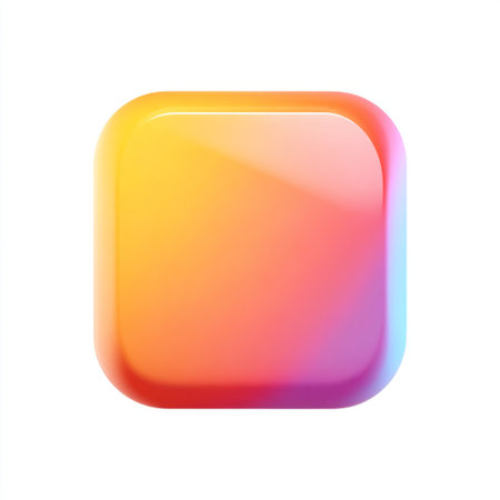 A smooth gradient square icon featuring vibrant pink and orange hues, ideal for use in modern digital design projects and creative applications.の素材