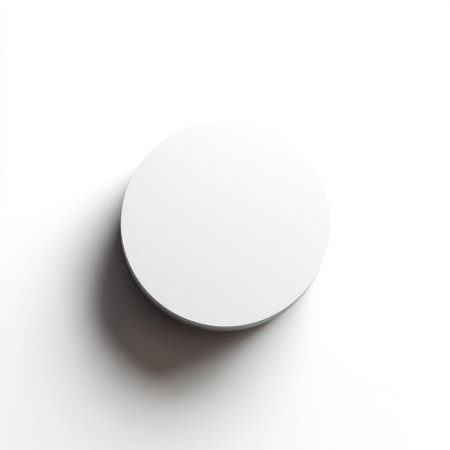This image features a minimalist round white object on a bright background, ideal for modern design illustrations showcasing simplicity and elegance.の素材
