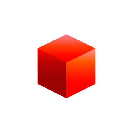 A vibrant red cube showcasing modern design elements, perfect for abstract concepts and creative visual projects. Ideal for backgrounds and illustrations.の素材