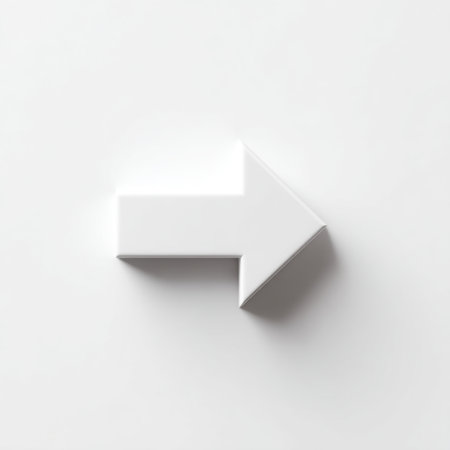 This image features a simple white arrow on a minimalistic background, perfect for symbolizing direction, navigation, or guidance in design projects.の素材