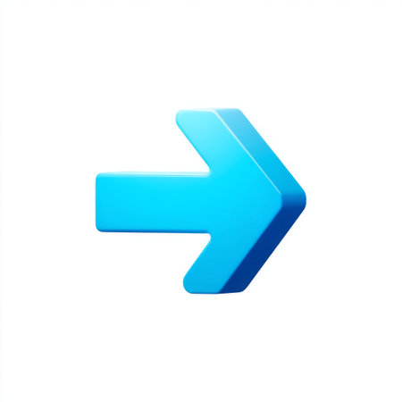 This blue arrow icon represents direction and guidance in a sleek and modern design, perfect for enhancing digital communications and navigation.の素材