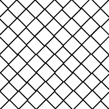 This image showcases a striking black and white geometric pattern composed of intersecting diagonal lines, creating a series of squares.の素材