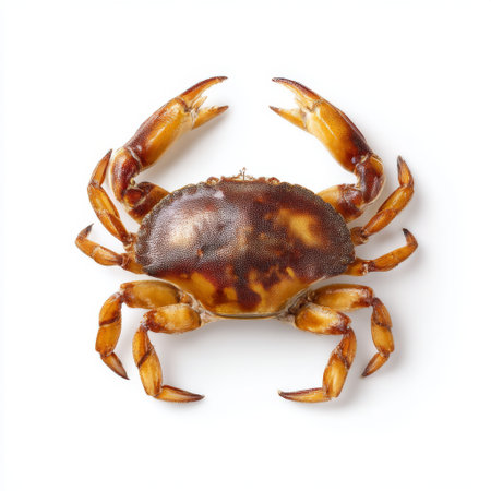 A captivating image of a fresh live crab, highlighting its natural colors and intricate shell design. Perfect for culinary and seafood enthusiasts.の素材