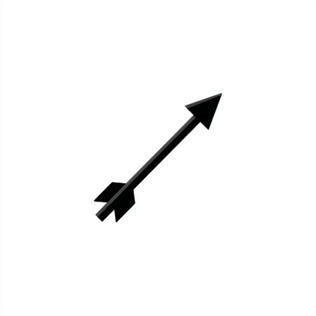 This sleek black arrow icon points to the right, ideal for various graphic design applications. Its minimalist style suits modern projects and presentations.の素材