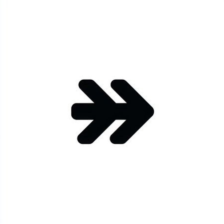 A bold black arrow icon representing direction and movement, perfect for enhancing designs and presentations with a modern touch and clarity.の素材