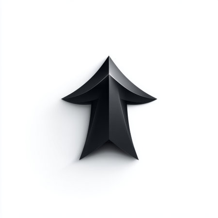 This sleek black arrow symbol on a pristine white background represents direction and navigation. Ideal for modern design, it captures attention and inspires creativity.の素材