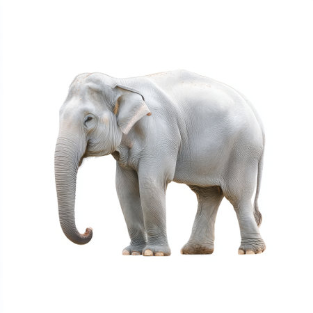 A stunning image of an Asian elephant showcasing its unique features and calm demeanor. This majestic creature embodies the beauty of wildlife and nature.の素材