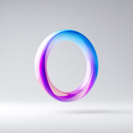 This captivating 3D abstract shape features smooth gradient colors in a floating design, ideal for modern and minimalist aesthetics in digital art.の素材