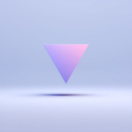 This image features a floating triangle in gradient color against a soft blurred backdrop, perfect for projects requiring modern and artistic elements.の素材