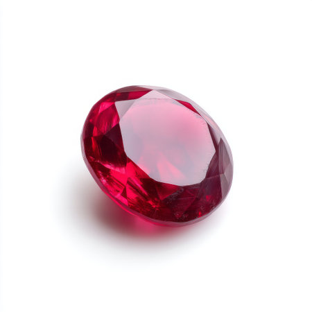 This captivating red gemstone features a brilliant cut and reflective facets, perfect for enhancing jewelry designs or artistic projects. Its vibrant color and clarity bring elegance and luxury to any creation.の素材