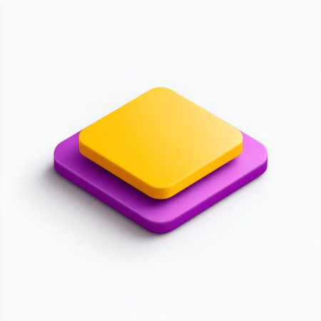 This image showcases two vibrant geometric shapes stacked on each other, set against a clean white background, ideal for modern design projects.の素材