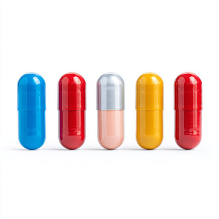 This image features a collection of colorful capsules in various shapes and sizes, symbolizing health, wellness, and pharmaceutical solutions. Perfect for healthcare themes.の素材