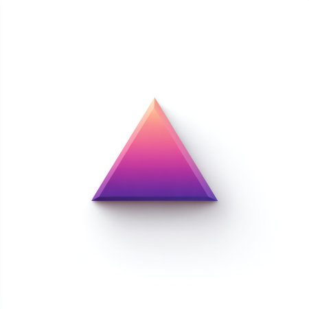 This stunning 3D triangle shape features a vibrant gradient color transition, creating a dynamic look ideal for modern design projects and creative uses.の素材