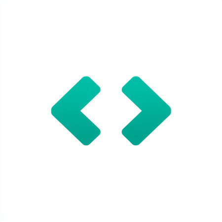 This logo features two arrow-like shapes in teal, perfect for representing movement and direction in branding and digital applications.の素材