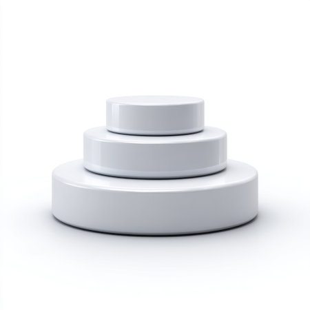 This image features minimalist geometric shapes in white, stacked in a clean arrangement against a plain background, perfect for modern aesthetic and design projects.の素材