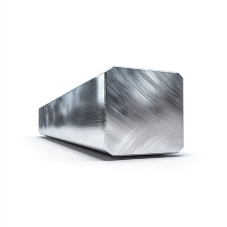 A polished metal bar showcasing distinct edges, perfect for industrial applications and creative projects. Its reflective texture adds a modern touch to any design.の素材