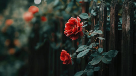 A stunning close-up of a vibrant red rose in full bloom, surrounded by lush green foliage. This image captures the essence of beauty in nature, perfect for floral-themed projects.の素材
