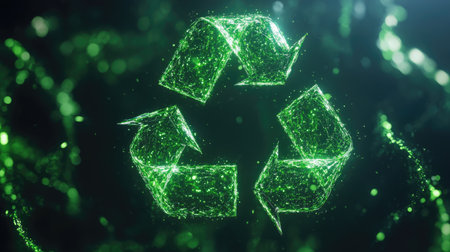 A captivating display of glowing green vines spiraling in an ethereal floating design, symbolizing nature's beauty and environmental sustainability. Ideal for eco-themed projects.の素材