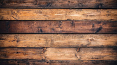 Close-up view of a wooden wall showcasing rich textures and warm tones. Ideal for backgrounds, interior designs, or rustic-themed projects.の素材