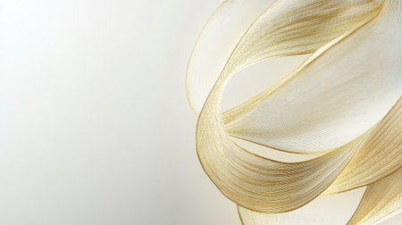 Explore the beauty of elegant gold wavy lines on a soft abstract background. This luxurious design captures sophistication and modern artistry, perfect for various creative projects.の素材